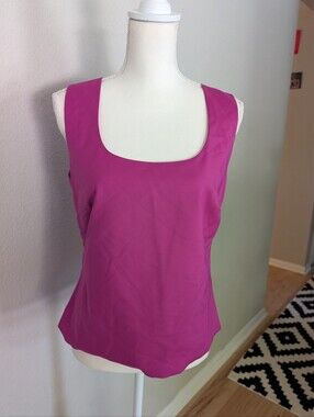 Boston Proper Sleeveless Scoop Neck Tank Top - Fuchsia